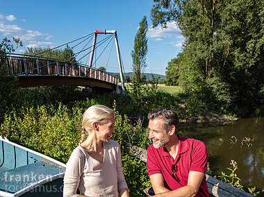 Radfahren am Zusammenfluss von Rotem und Weißem Main (Kulmbach, Frankenwald)