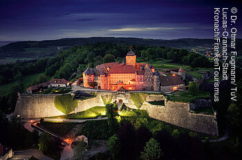 Festung Rosenberg bei Nacht (Kronach, Frankenwald)