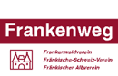 Logo des Frankenweg mit stilisierter Kirche und Vereinsnamen in Rot und Weiß.