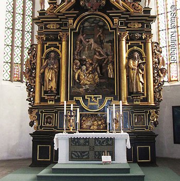 Kulmbach, Petrikirche, Hochaltar von Brenck und Schlehdorn